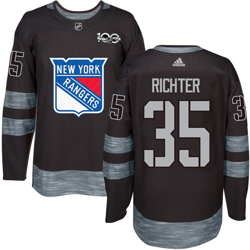 Adidas Rangers #35 Mike Richter Black 1917-100th Anniversary Stitched NHL Jersey